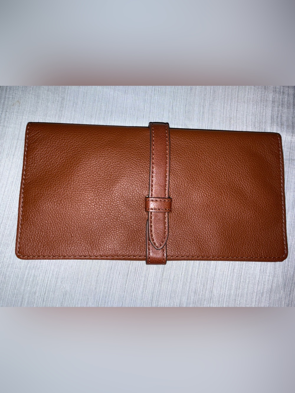 Fossil Brown Pebbled Leather Travel Wallet